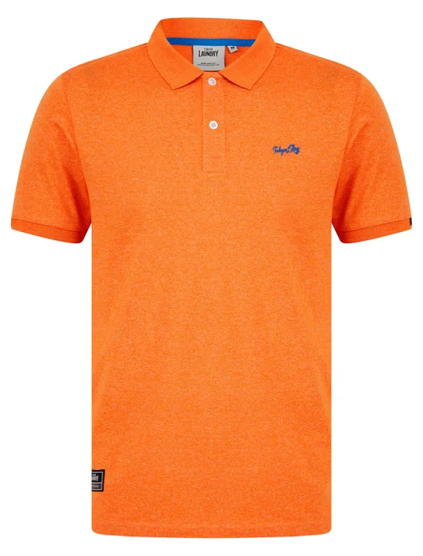 Kieran 2 Grindle Cotton Blend Jersey Polo Shirt in Orange Grindle - Tokyo Laundry sold by Tokyo Laundry