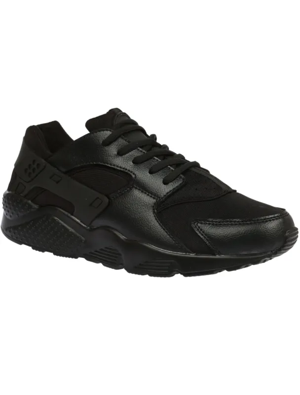 Lemar Lace Up Fashion Running Trainers in Black sold by Tokyo Laundry