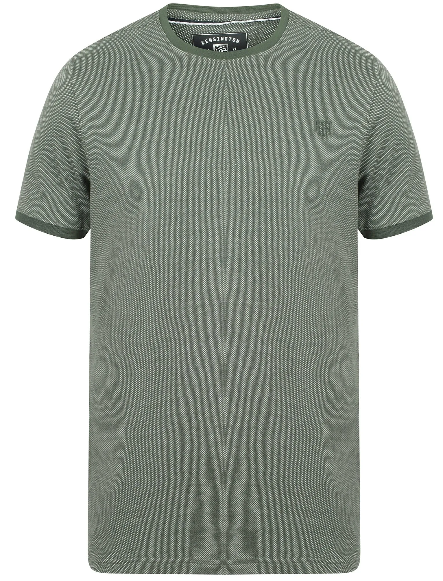 Murphy Jacquard Cotton Jersey T-Shirt In Dark Forest - Kensington Eastside sold by Tokyo Laundry