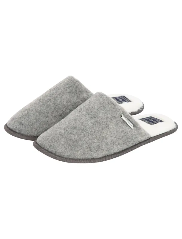 Knightly Mule Slippers with Faux Fur Lining in Grey - Tokyo Laundry sold by Tokyo Laundry
