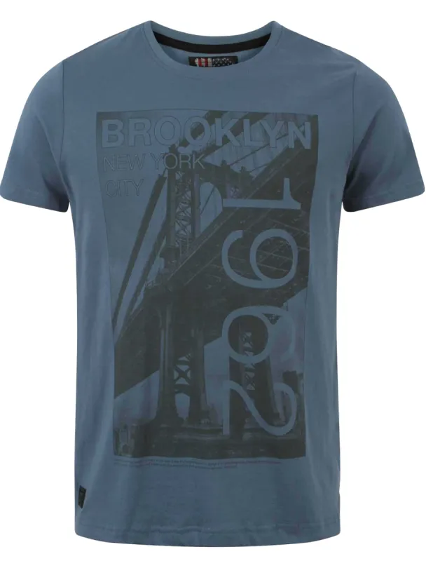 Dissident Brooklyn 1962 T-Shirt in Vintage Blue sold by Tokyo Laundry