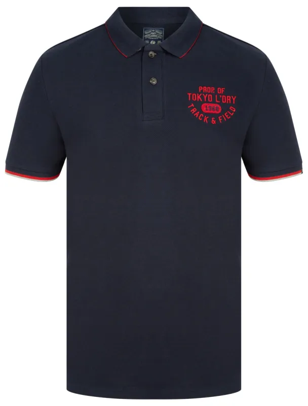 Herstmonceux Cotton Pique Polo Shirt In Sky Captain Navy - Tokyo Laundry sold by Tokyo Laundry