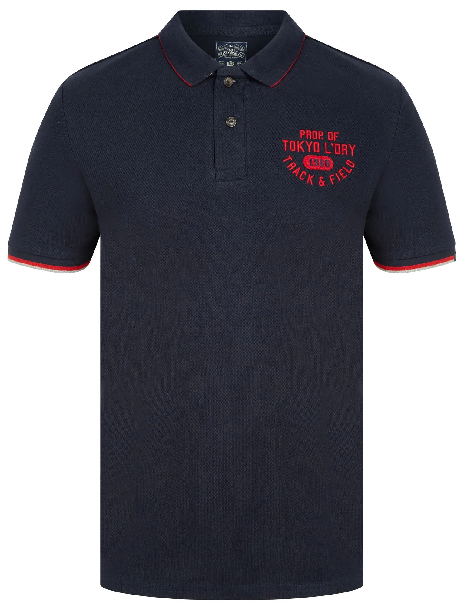 Herstmonceux Cotton Pique Polo Shirt In Sky Captain Navy - Tokyo Laundry sold by Tokyo Laundry