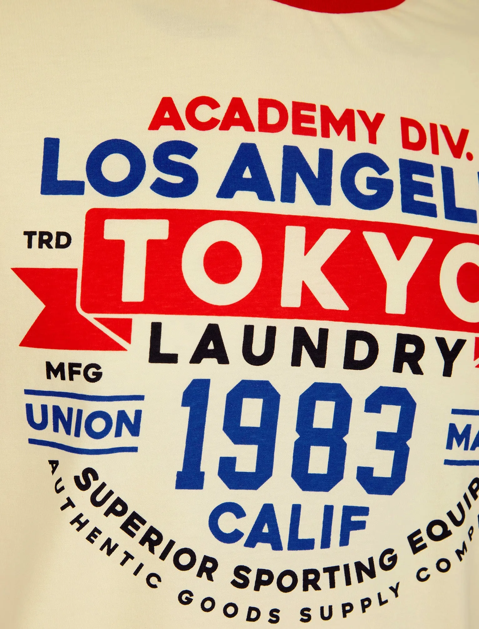 Ryobi Motif Jersey Grindle Crew-Neck Ringer T-Shirt in Snow White - Tokyo Laundry sold by Tokyo Laundry product image thumbnail 3