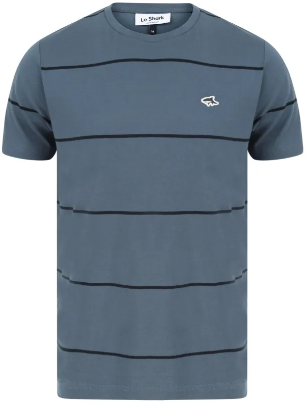 Barrack Striped Cotton Jersey T-Shirt In Vintage Indigo - Le Shark sold by Tokyo Laundry