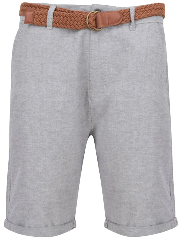 Zavier Cotton Chino Shorts With Woven Belt in Navy - Tokyo Laundry sold by Tokyo Laundry