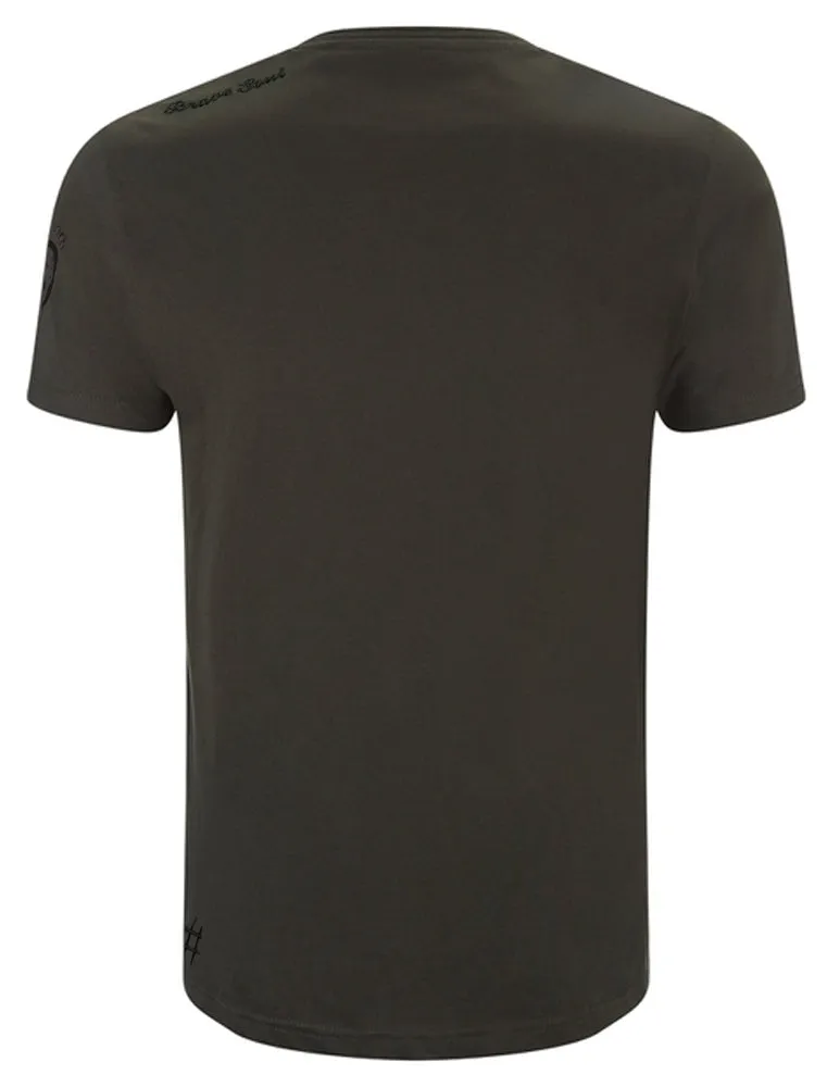 Calavera Skull Print Crew Neck T-Shirt in Khaki sold by Tokyo Laundry product image thumbnail 2