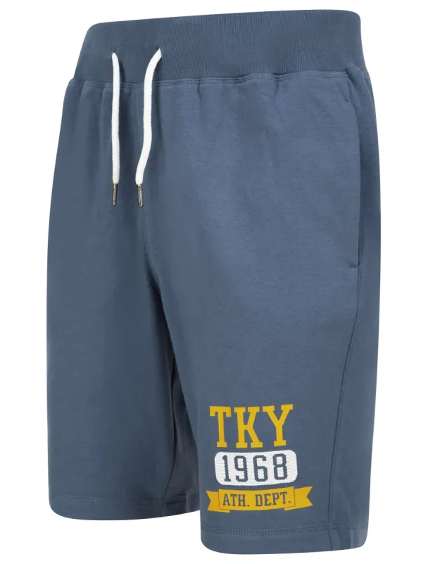 Caller Brushback Fleece Jogger Shorts In Vintage Indigo - Tokyo Laundry sold by Tokyo Laundry