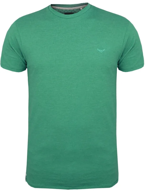 William Basic Crew Neck Cotton T-Shirt in Green Marl sold by Tokyo Laundry