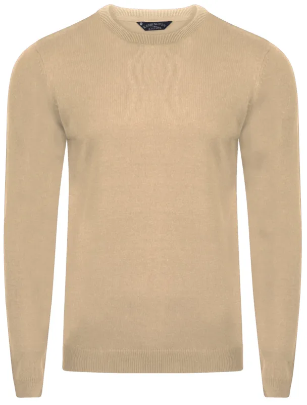 Finley Crew Neck Knitted Jumper in Stone - Kensington Eastside made by Tokyo Laundry