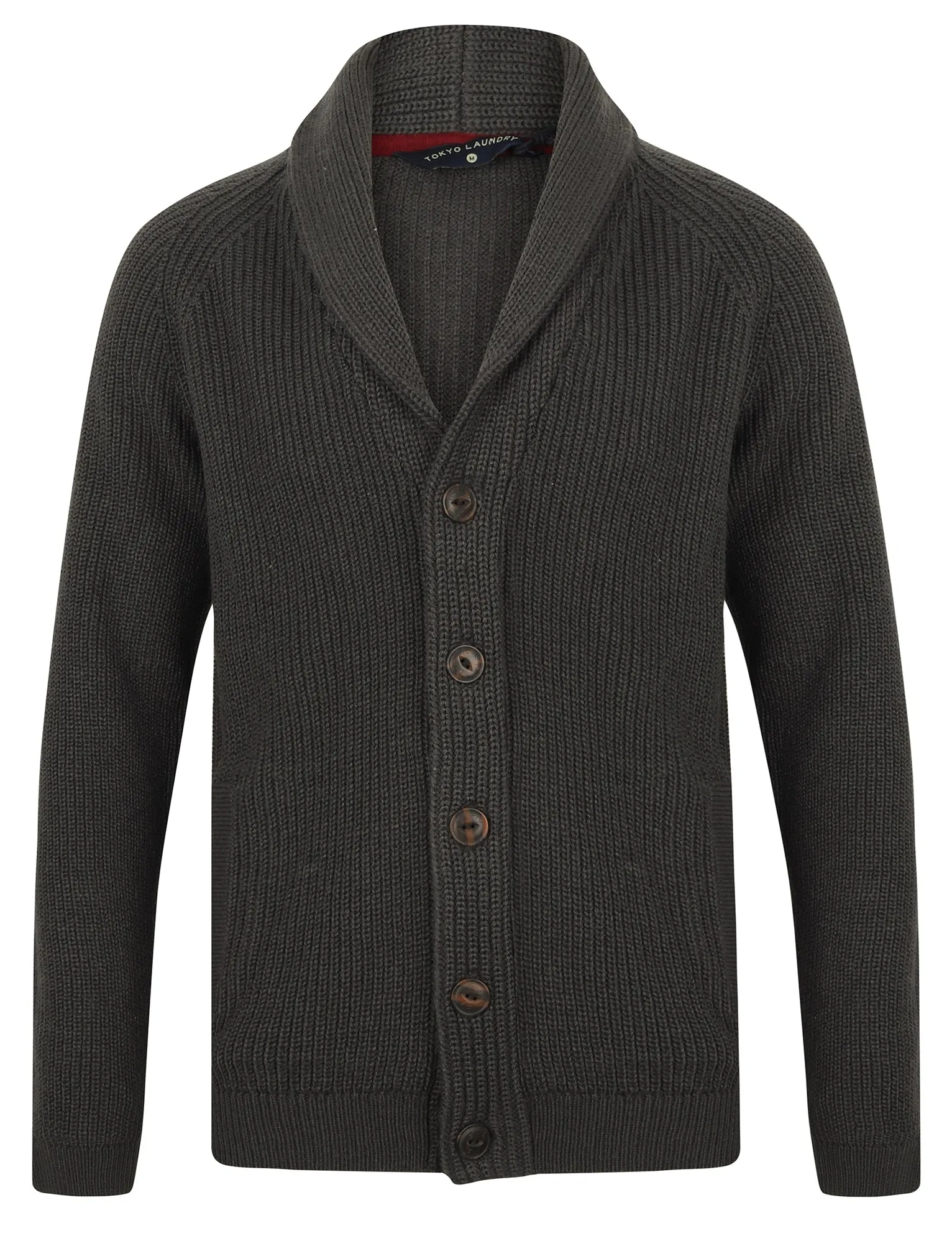 Hatton 2 Soft Knit Shawl Neck Cardigan in Charcoal - Tokyo Laundry sold by Tokyo Laundry