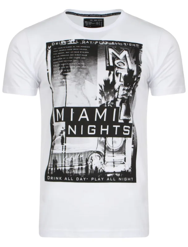 Miami Nights T-Shirt in White - Dissident made by Tokyo Laundry