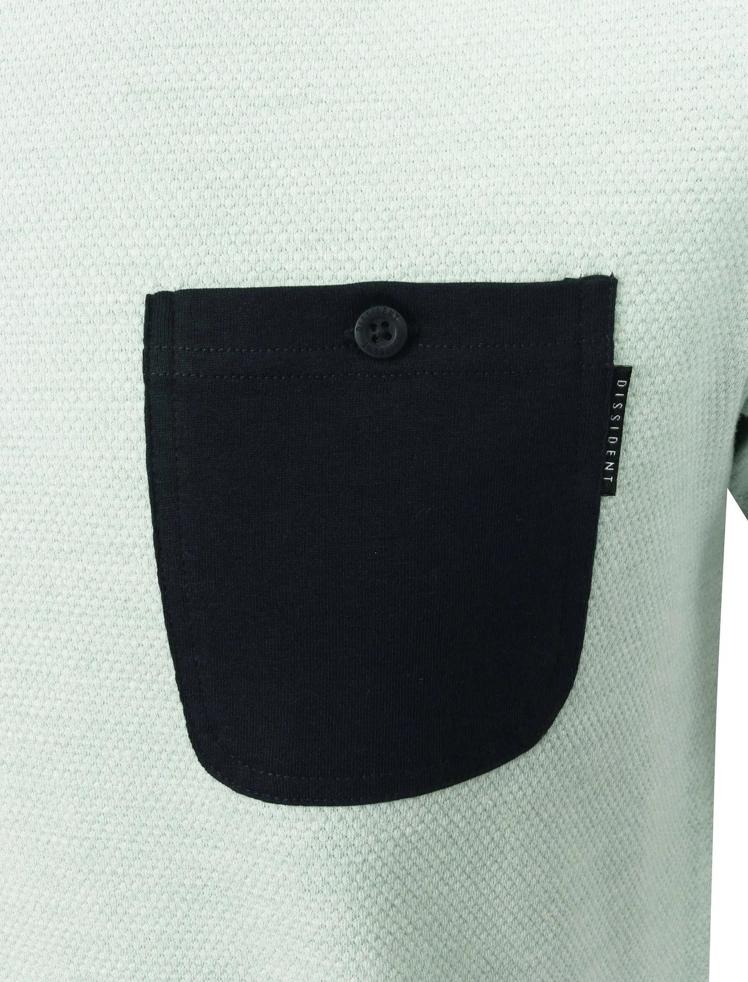 Bax Textured Cotton Slub T-Shirt with Contrast Chest Pocket In Green - Dissident sold by Tokyo Laundry product image thumbnail 3