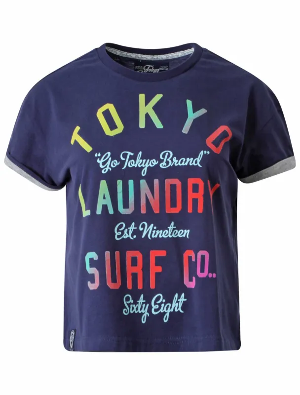 Tokyo Laundry Erica navy t-shirt sold by Tokyo Laundry