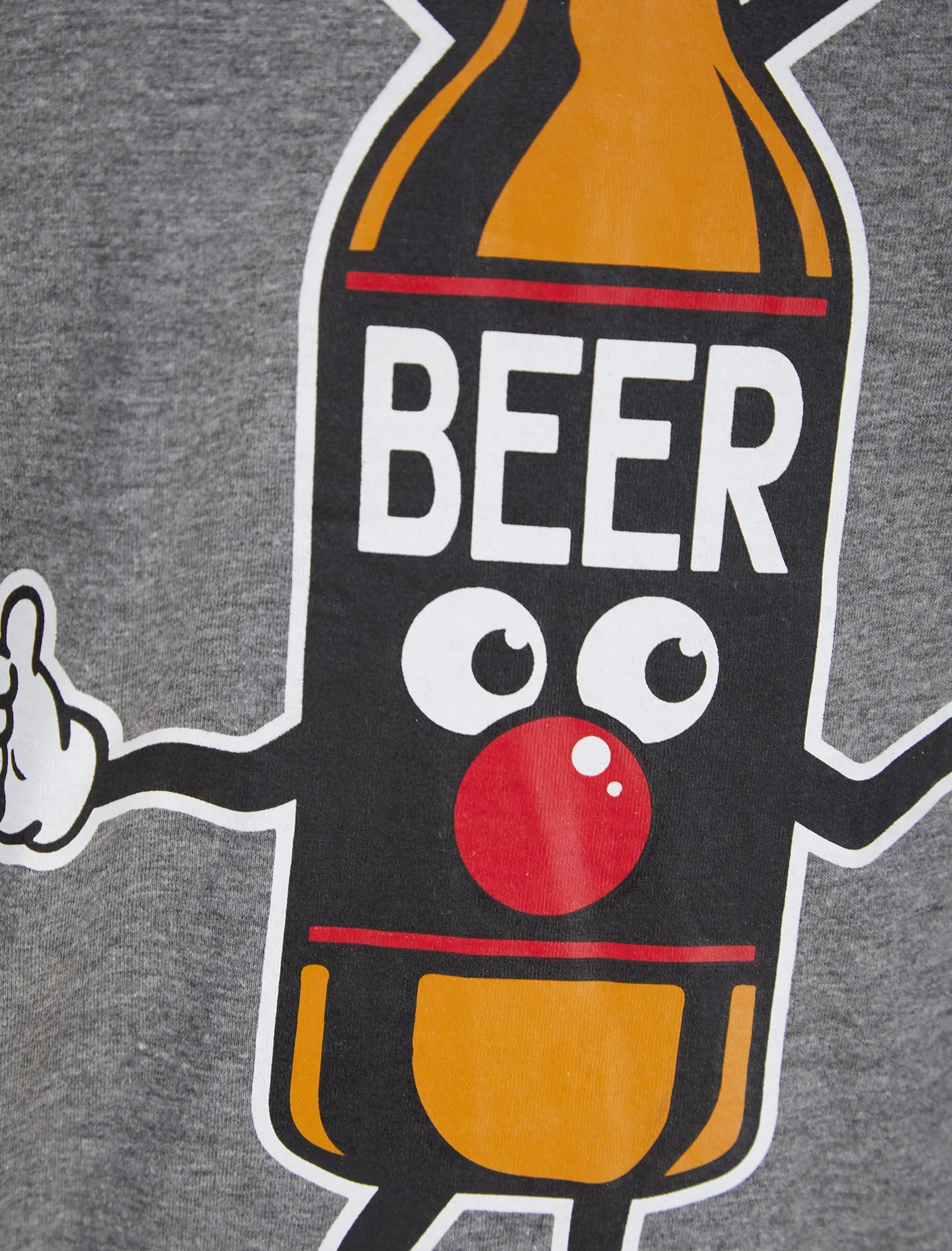 Men's Beer Bottle Motif Novelty Cotton Christmas T-Shirt in Mid Grey Marl - Merry Christmas sold by Tokyo Laundry product image thumbnail 3