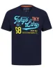 Cleverland Motif Cotton Jersey T-Shirt in Sky Captain Navy - Tokyo Laundry sold by Tokyo Laundry