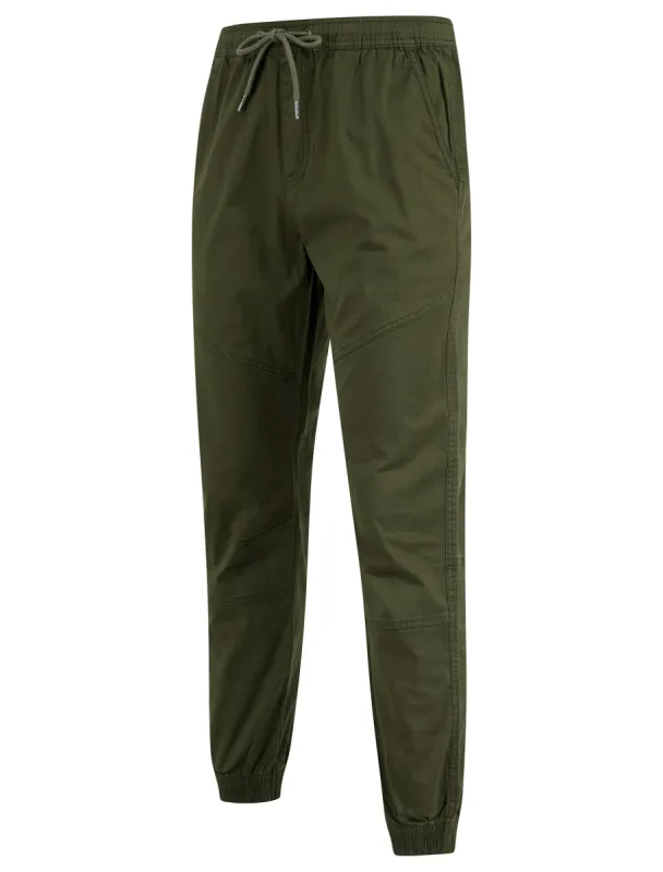Portmany 2 Stretch Cotton Twill Cuffed Cargo Jogger Pants in Grape Leaf - Tokyo Laundry sold by Tokyo Laundry