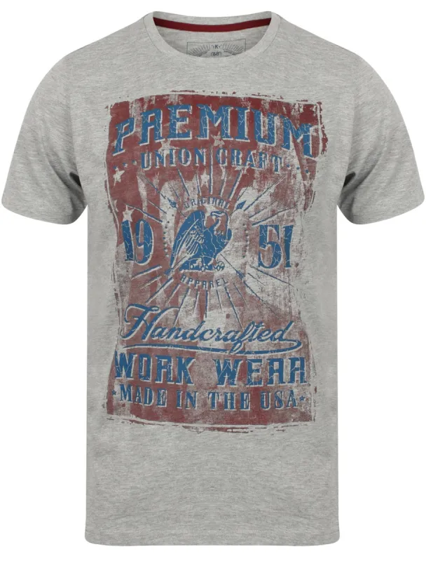 Premium Motif Cotton T-Shirt in Light Grey Marl - Tokyo Laundry sold by Tokyo Laundry