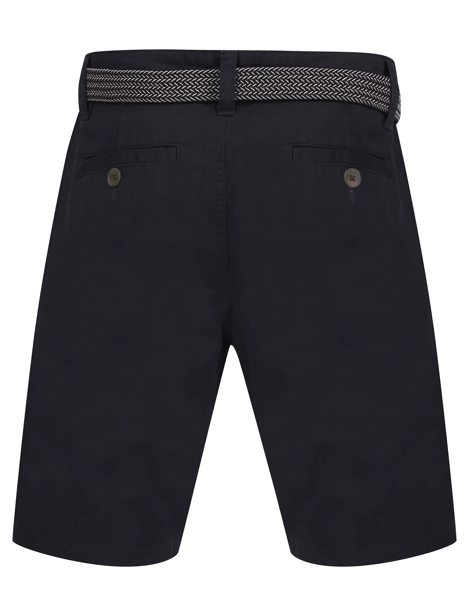 Cortez Cotton Twill Chino Shorts with Woven Belt in Sky Captain Navy - Kensington Eastside sold by Tokyo Laundry product image thumbnail 2