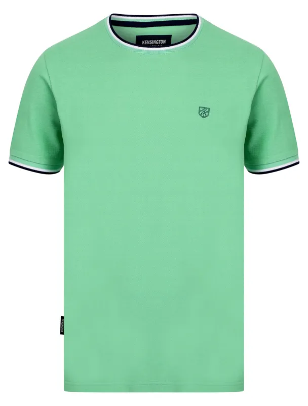 Westmoor Cotton Jersey Crew Neck Ringer T-Shirt in Dusty Jade Green - Kensington Eastside sold by Tokyo Laundry