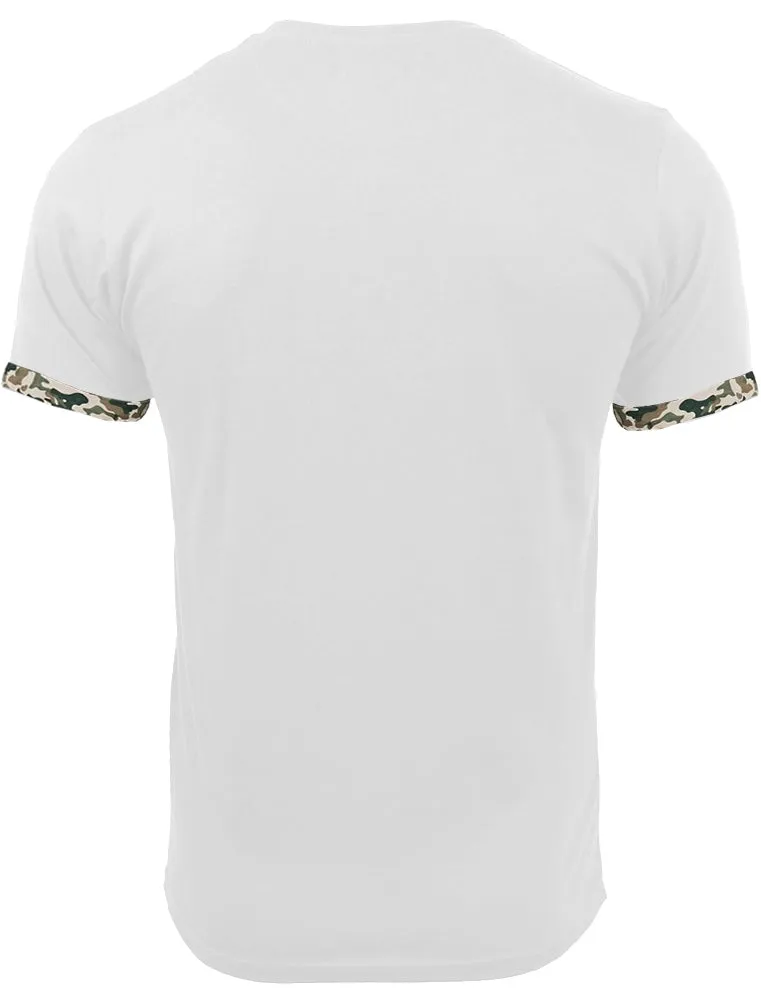 Jarvis Camo Pocket Cotton T-Shirt with Roll Sleeves in White sold by Tokyo Laundry product image thumbnail 2