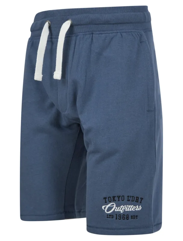 Moored Multi-Pocket Brushback Fleece Jogger Shorts in Vintage Indigo - Tokyo Laundry sold by Tokyo Laundry
