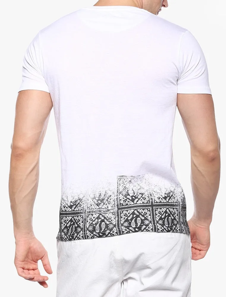 Frontier Motif Crew Neck T-Shirt in White & Black sold by Tokyo Laundry product image thumbnail 2
