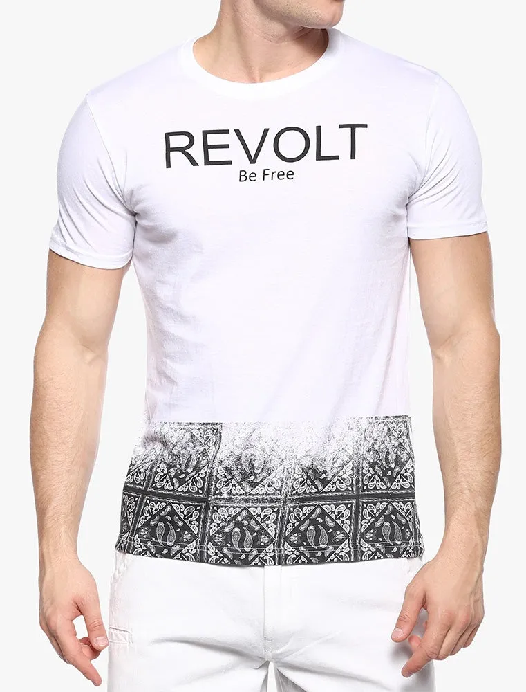 Frontier Motif Crew Neck T-Shirt in White & Black sold by Tokyo Laundry product image thumbnail 3