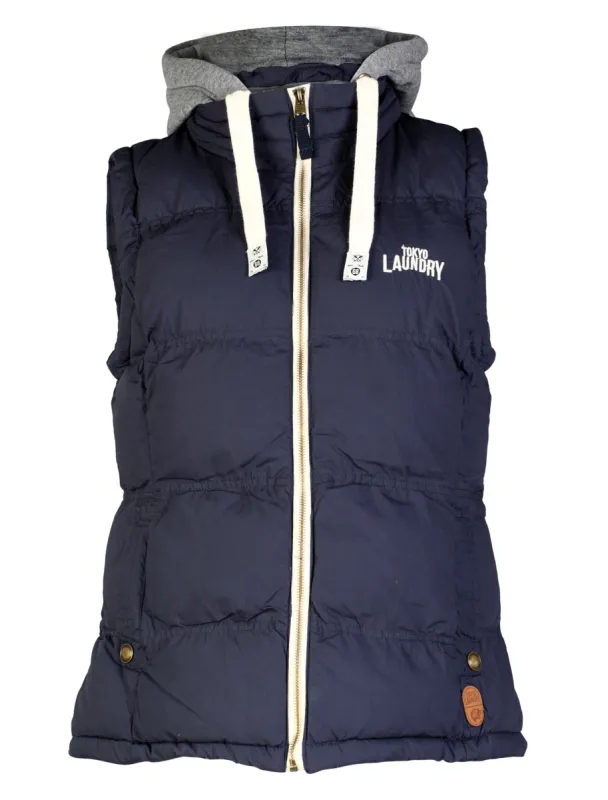 Brookdale Quilted Puffer Gilet with Hood in Indigo - Tokyo Laundry sold by Tokyo Laundry