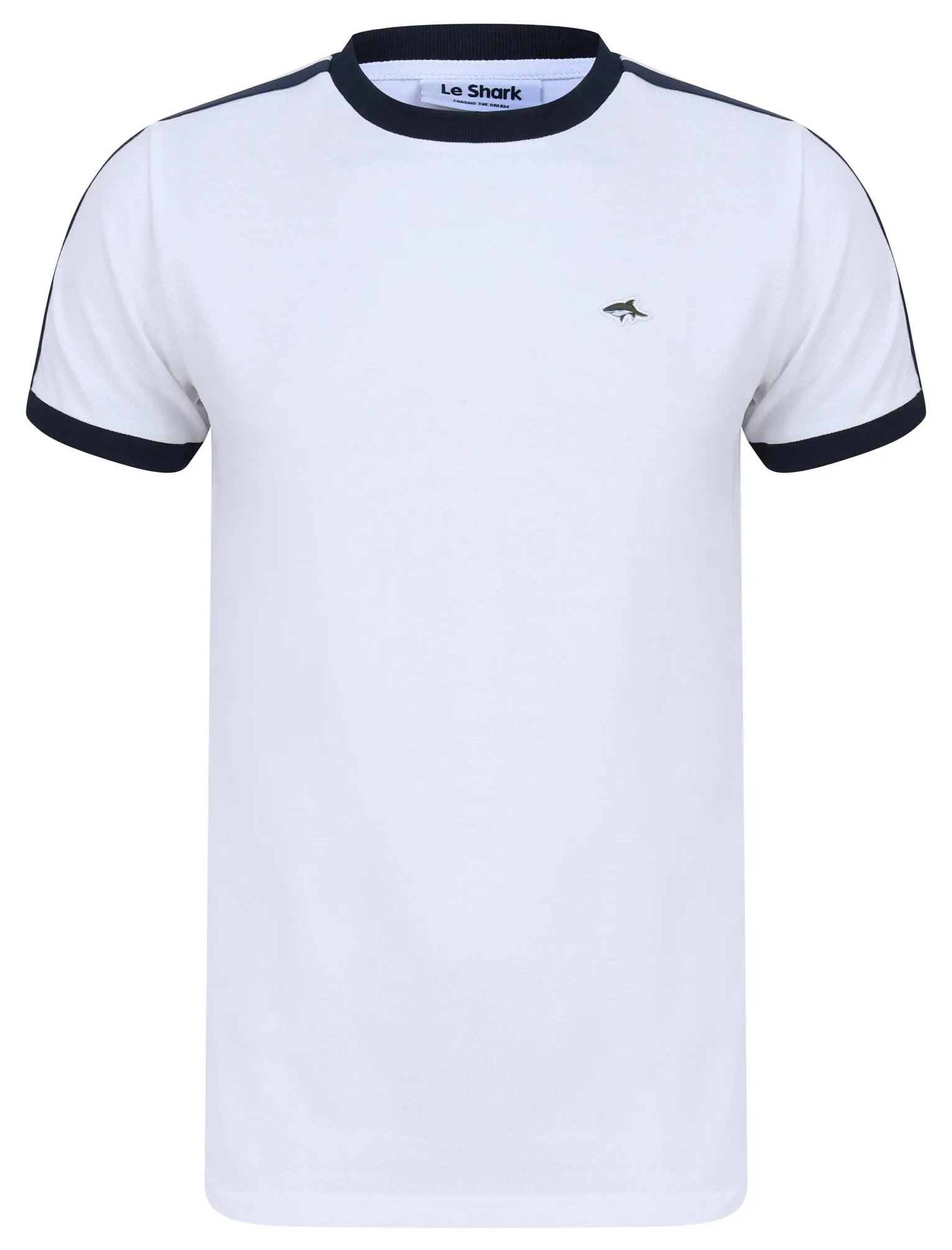 Parkhill Cotton Pique T-Shirt with Racer Tape Panel Detail in Bright White - Le Shark sold by Tokyo Laundry product image thumbnail 3