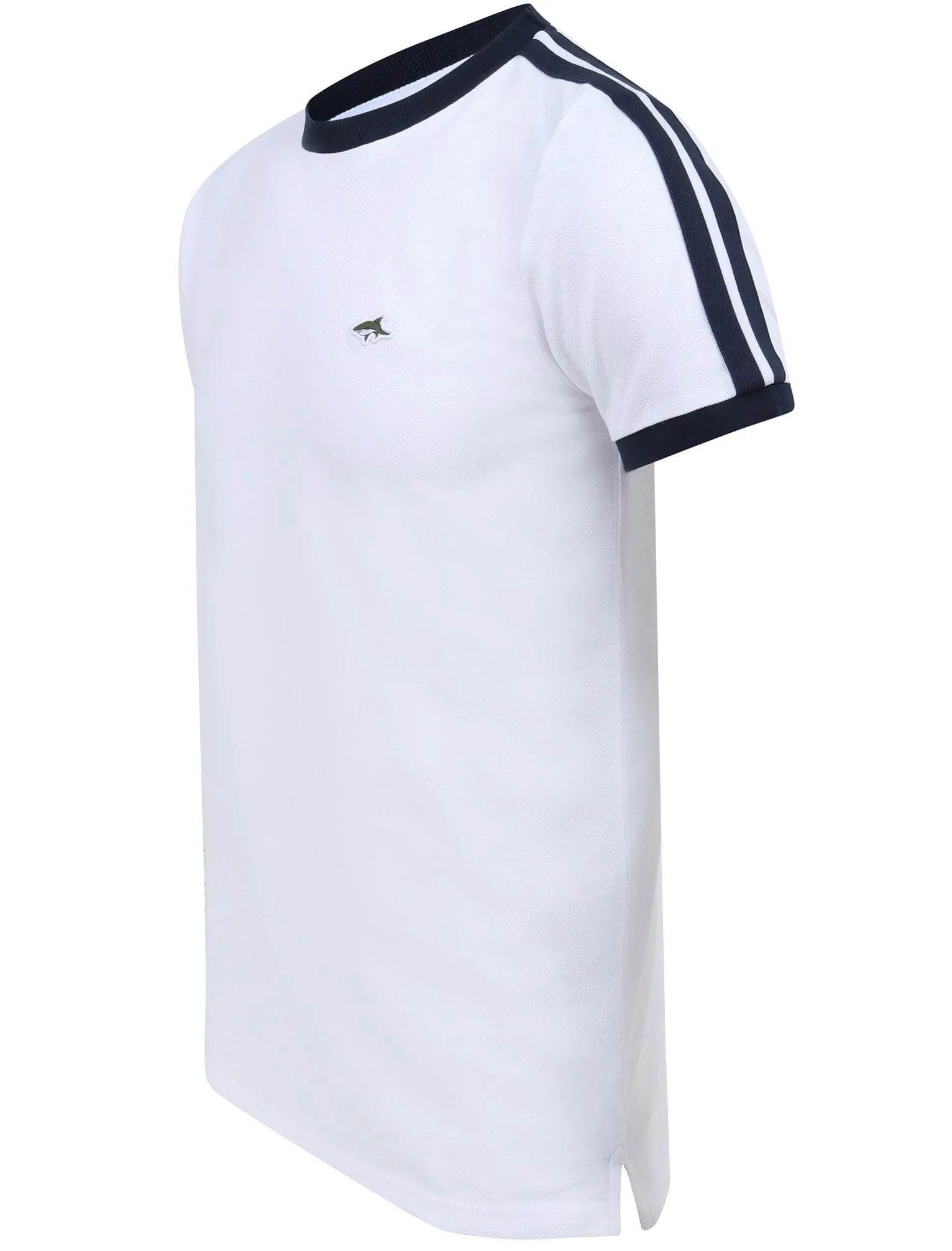Parkhill Cotton Pique T-Shirt with Racer Tape Panel Detail in Bright White - Le Shark sold by Tokyo Laundry product image thumbnail 2