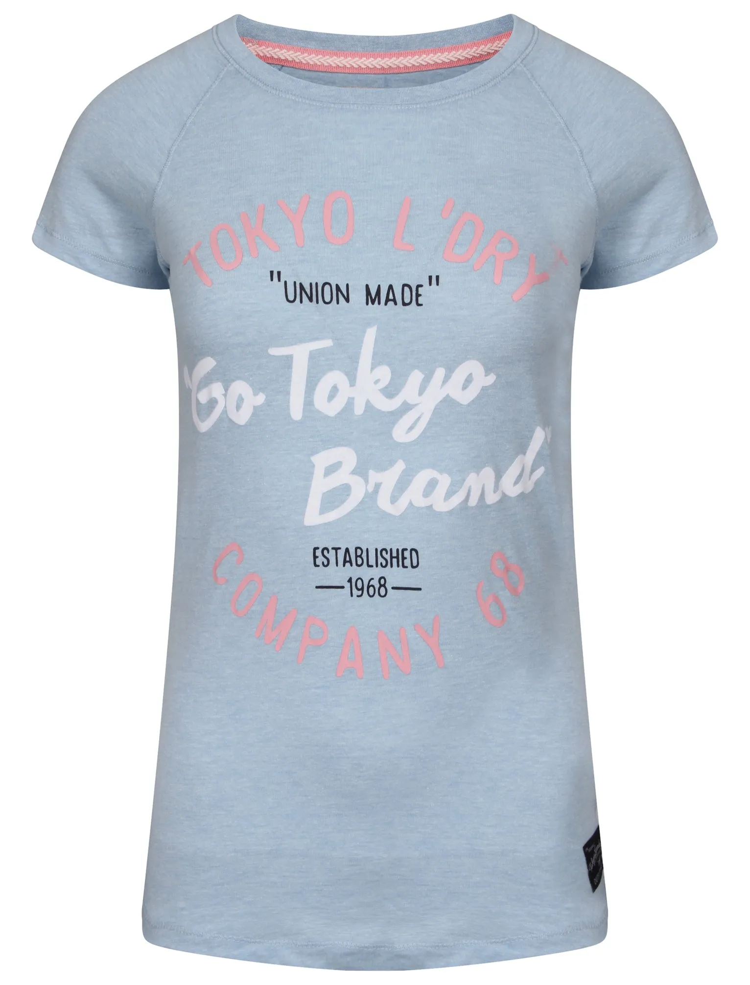 Dala Flocked Motif T-Shirt in Cashmere Blue - Tokyo Laundry sold by Tokyo Laundry