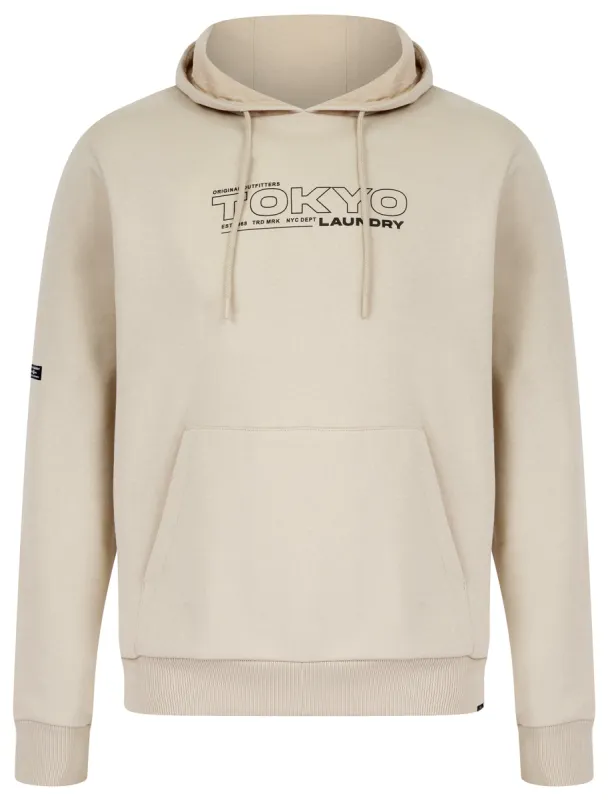 Brody Motif Brushback Fleece Pullover Hoodie in Stone - Tokyo Laundry sold by Tokyo Laundry