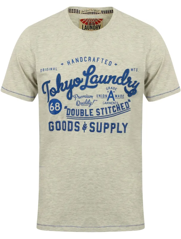 Bailey Springs Motif Cotton T-Shirt in Oatgrey Marl - Tokyo Laundry made by Tokyo Laundry