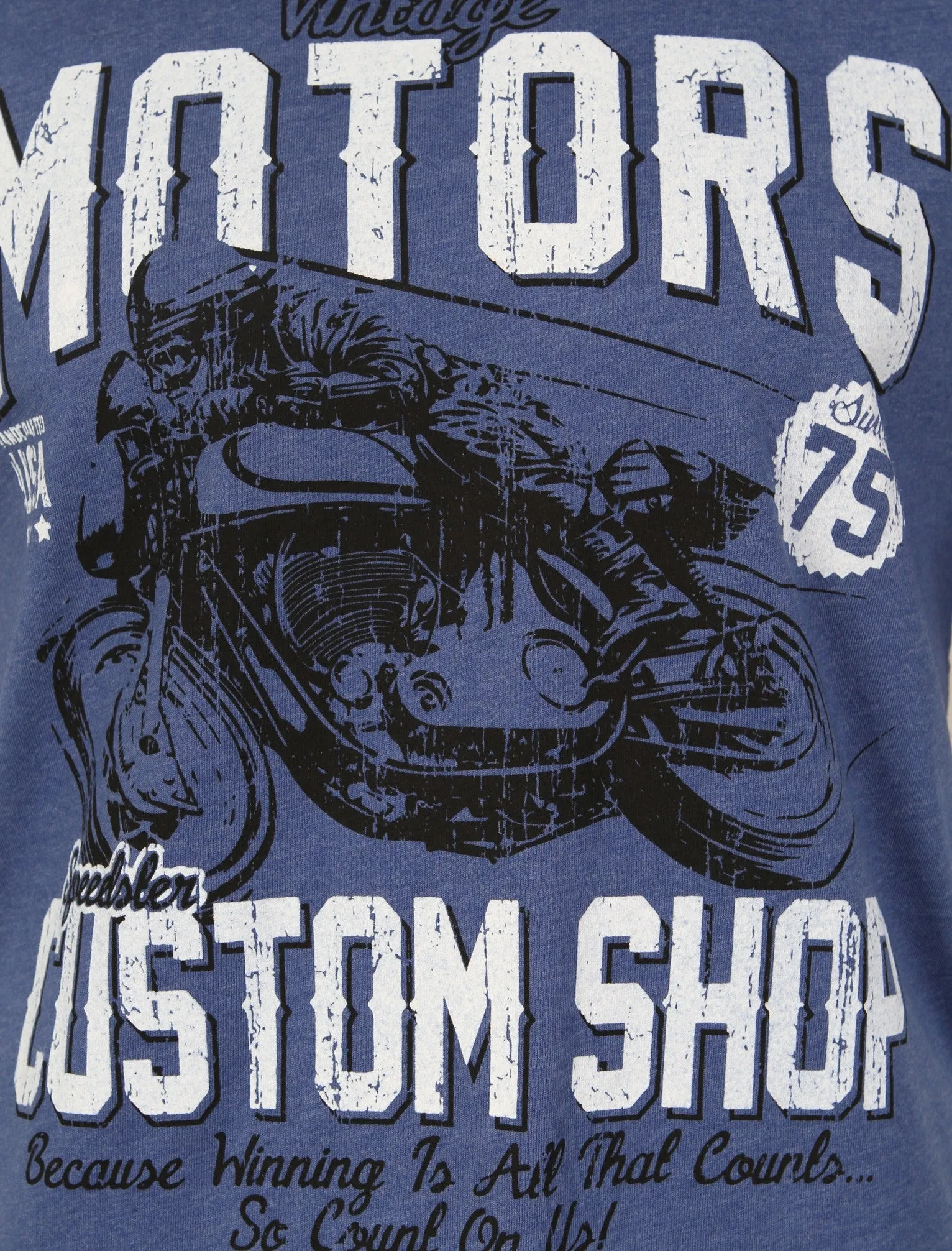 Speedster Custom Motorbike T-Shirt in Cornflower Blue Marl - South Shore sold by Tokyo Laundry product image thumbnail 3