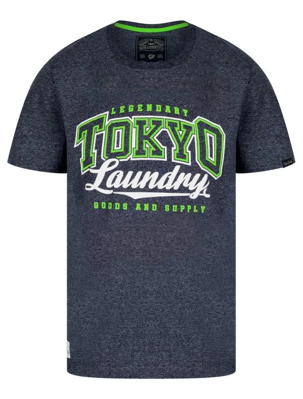 Prema Motif Cotton Jersey Grindle T-Shirt in Navy - Tokyo Laundry sold by Tokyo Laundry
