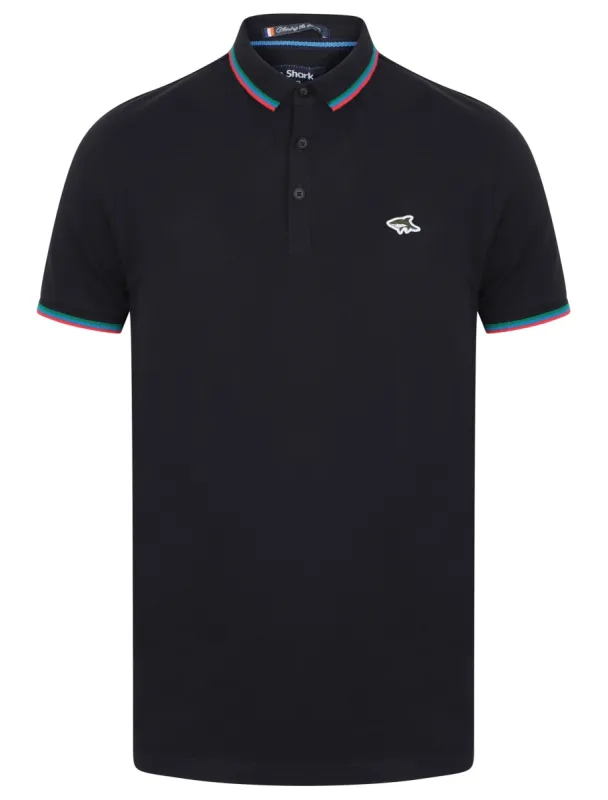 Layton Cotton Pique Polo Shirt In True Navy - Le Shark sold by Tokyo Laundry