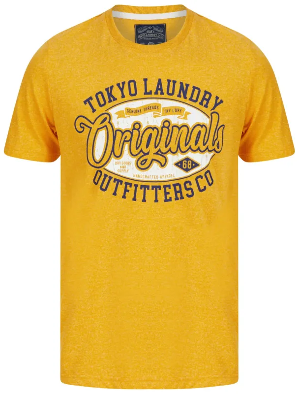 Oval Motif Cotton Jersey Grindle T-Shirt In Yellow - Tokyo Laundry sold by Tokyo Laundry