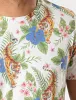 Honolulu Tiger Palm Printed Slub T-Shirt In Marshmallow White - Tokyo Laundry sold by Tokyo Laundry