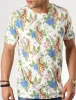 Honolulu Tiger Palm Printed Slub T-Shirt In Marshmallow White - Tokyo Laundry sold by Tokyo Laundry