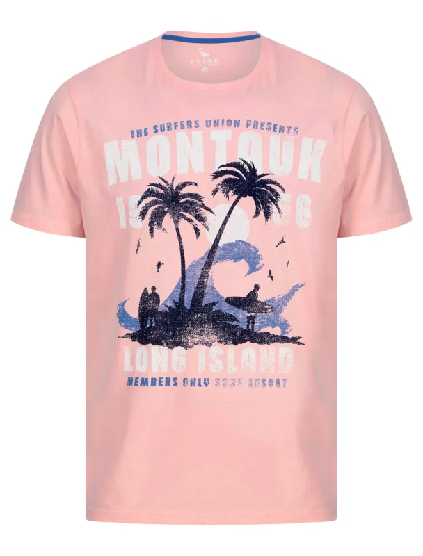 Montauk Motif Cotton Jersey T-Shirt in Rose Shadow - South Shore sold by Tokyo Laundry