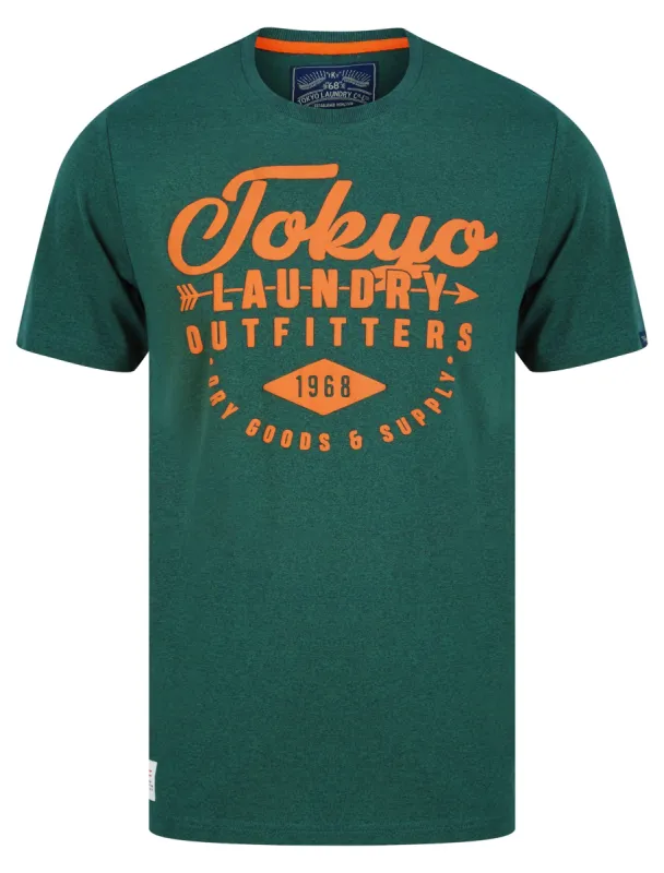 Robins 2 Motif Cotton Jersey T-Shirt in Green Grindle - Tokyo Laundry sold by Tokyo Laundry