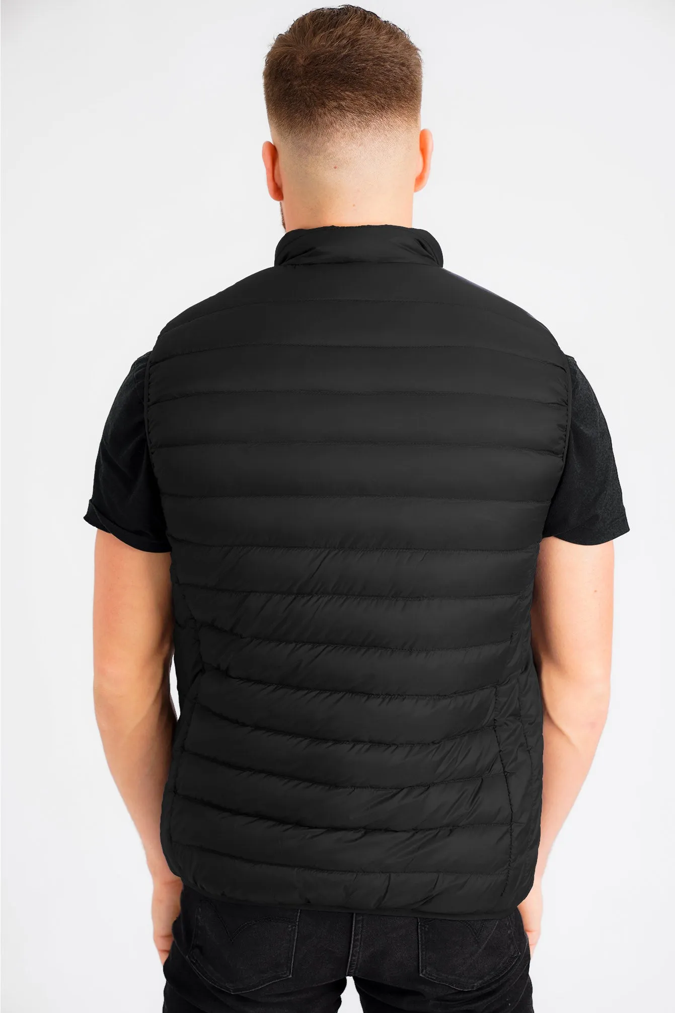 Yellin 2 Quilted Puffer Gilet with Fleece Lined Collar in Jet Black / Burgundy - Tokyo Laundry sold by Tokyo Laundry product image thumbnail 2