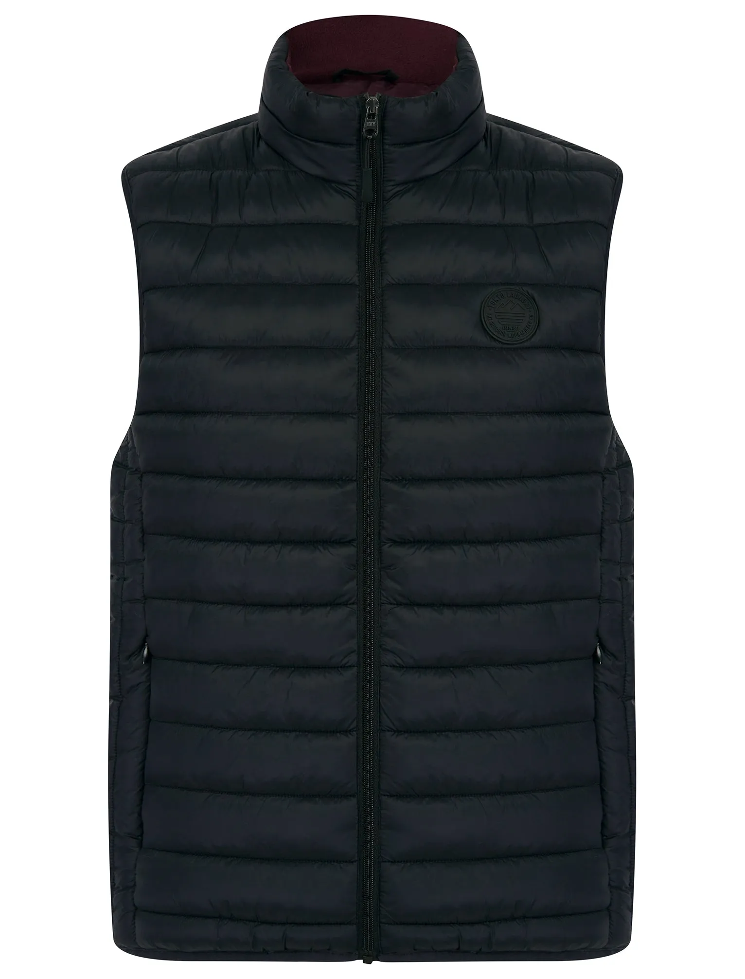 Yellin 2 Quilted Puffer Gilet with Fleece Lined Collar in Jet Black / Burgundy - Tokyo Laundry sold by Tokyo Laundry product image thumbnail 4
