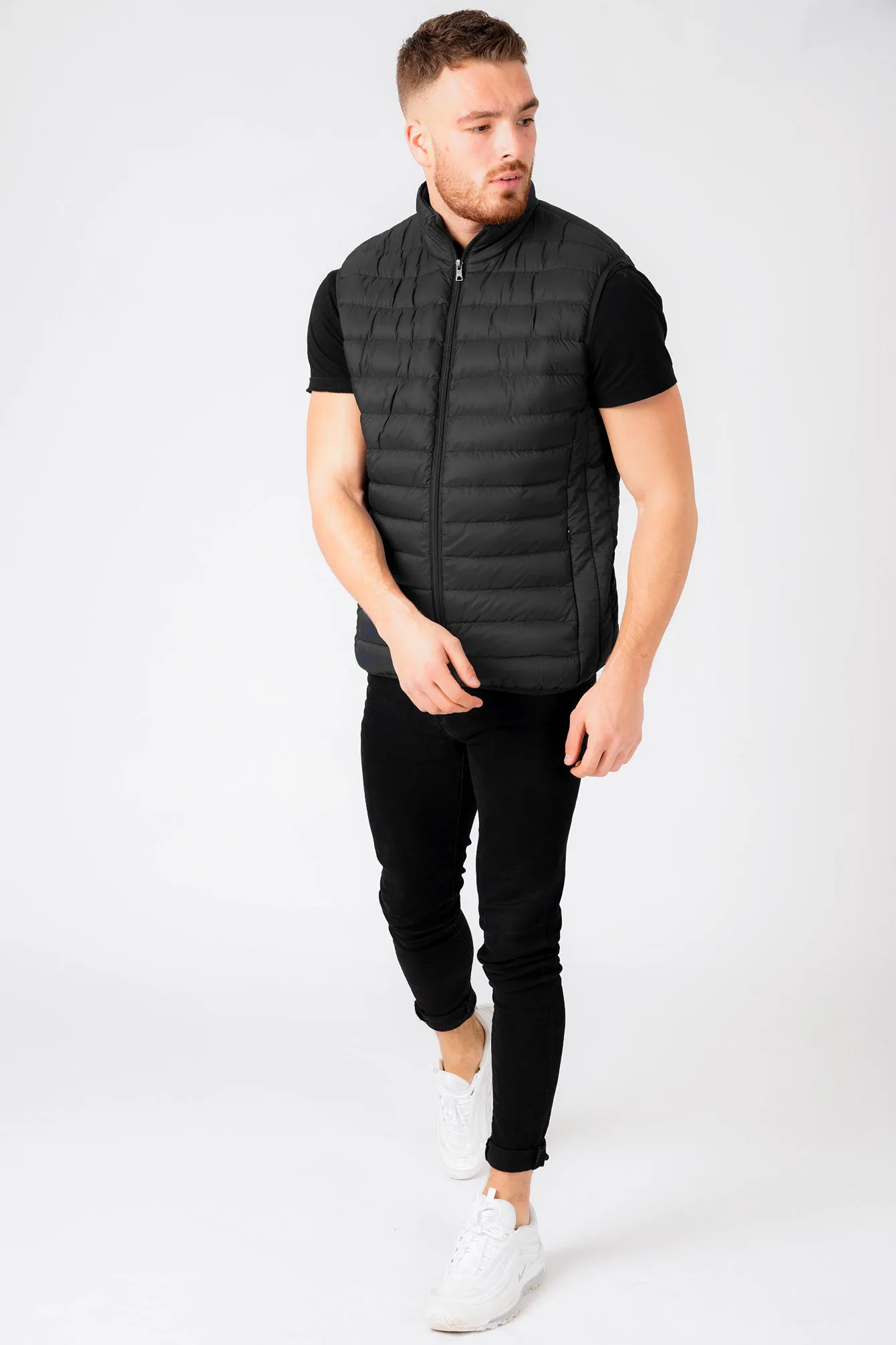 Yellin 2 Quilted Puffer Gilet with Fleece Lined Collar in Jet Black / Burgundy - Tokyo Laundry sold by Tokyo Laundry product image thumbnail 3