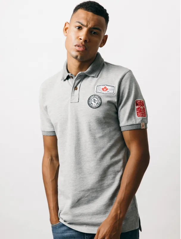 Downton Pique Polo Shirt in Light Grey Marl - Tokyo Laundry sold by Tokyo Laundry