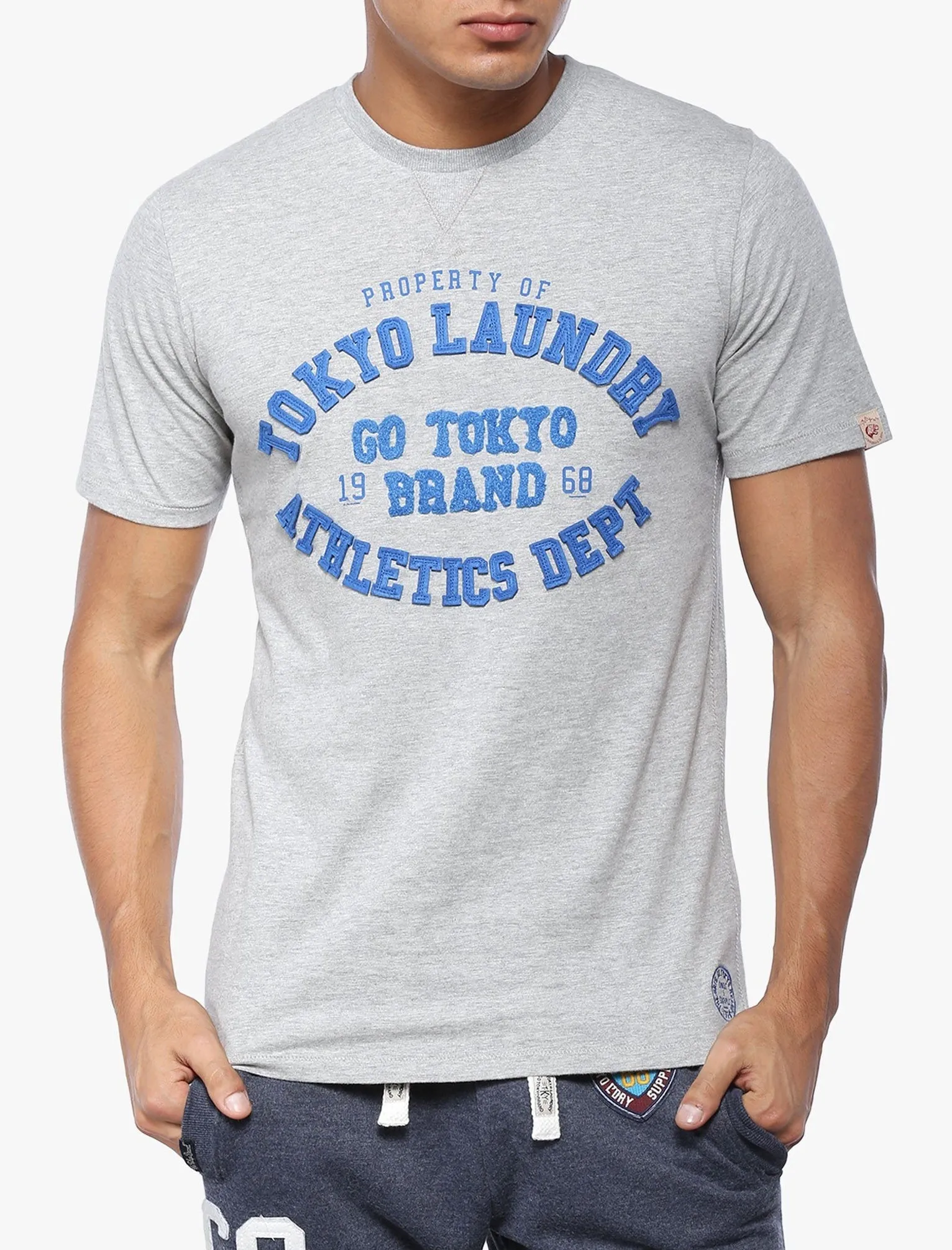 Montauk Motif Cotton T-Shirt in Light Grey Marl - Tokyo Laundry sold by Tokyo Laundry product image thumbnail 3