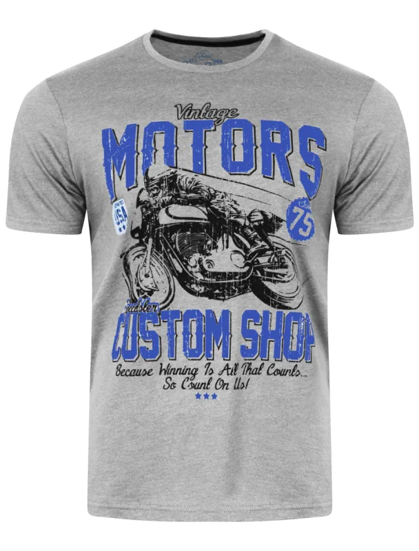 Speedster Custom Motorbike T-Shirt in Light Grey Marl - South Shore sold by Tokyo Laundry