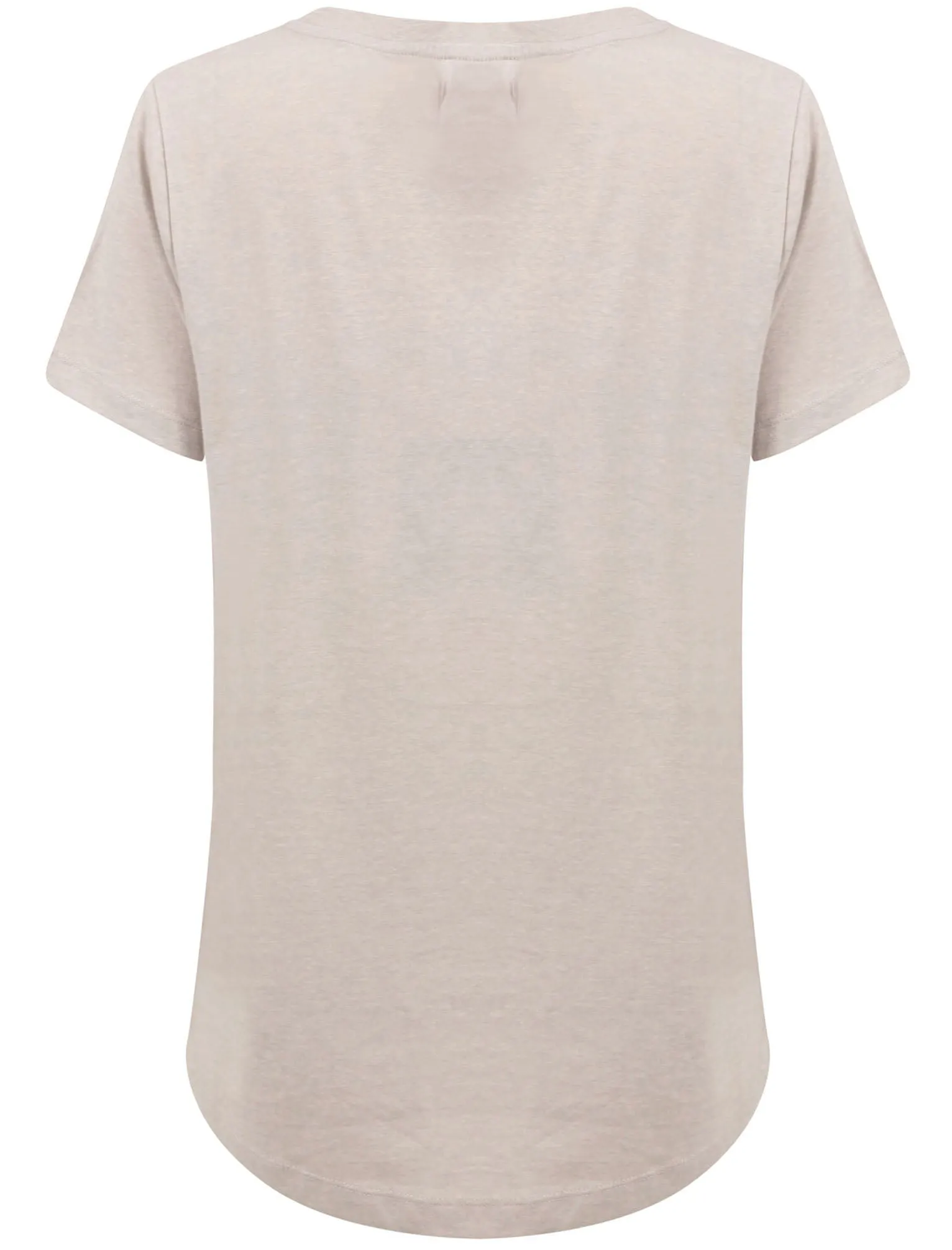 Waves Motif Cotton Crew Neck T-Shirt in Stone Marl - South Shore sold by Tokyo Laundry product image thumbnail 2