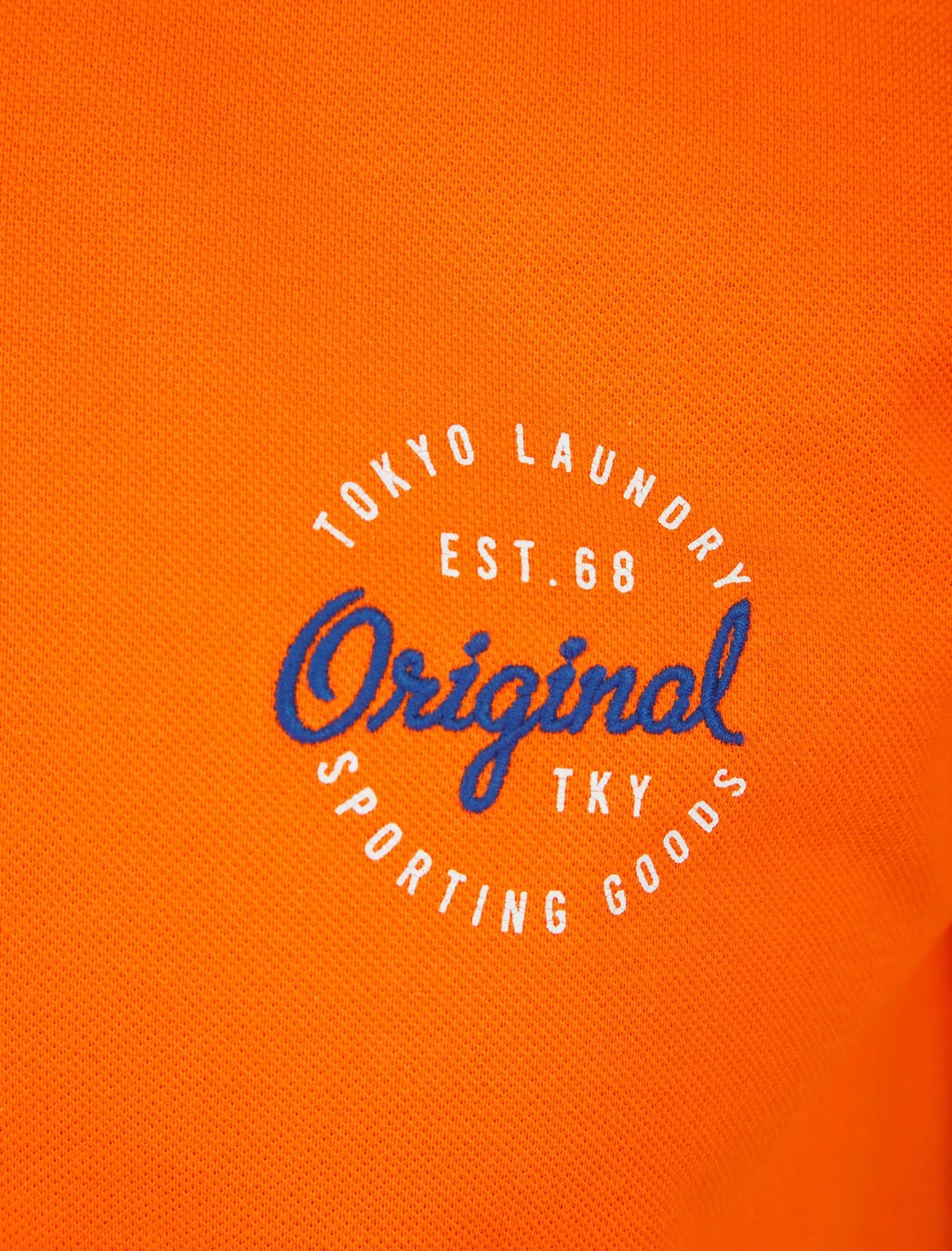 Linton Cotton Pique Polo Shirt in Golden Poppy Orange - Tokyo Laundry sold by Tokyo Laundry product image thumbnail 4
